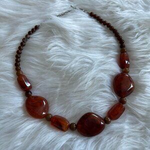 Beaded amber inspired necklace